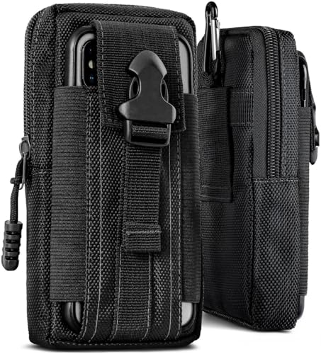ONEFLOW Étui de survie compatible avec Nokia Asha 300 – Étui de ceinture en nylon avec mousqueton, étui tactique EDC avec support ceinture, coque...