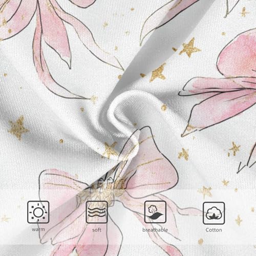 Wusikd Watercolor Pink Bows Girls' Underwear Cotton Golden Girls Briefs Soft Toddler Underwear 2T3