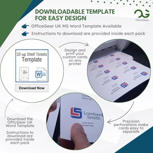 Étiquettes de prix bleues OfficeGear au format A4 pour impression de codes-barres - 5