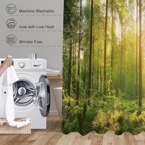 Rideau douche lavable en machine 180x180 imperméable avec crochets - 7