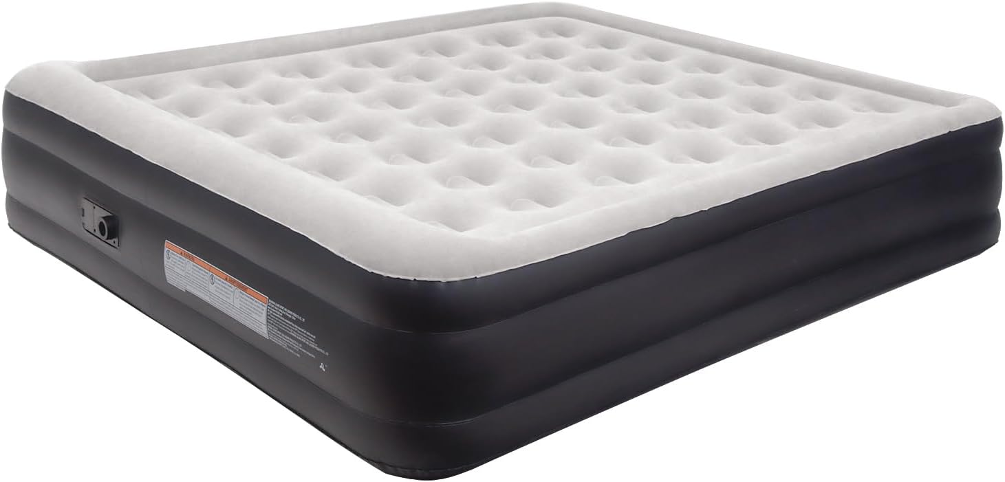 DIMAR GARDEN King Size Air Mattress with Built-in Pump, 18.5” Blow Up Mattress, Inflatable Bed for Home