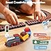 2 in 1 DIY Electric Train Set Toy for Kids, Train Tracks Set for Boys 3 4 5, Lights and Sound Car Tracks, DIY Road Sign Train Track Playset Toys, Toddler Trains for Birthday Gifts 4 5 6 7 8+ Year Old