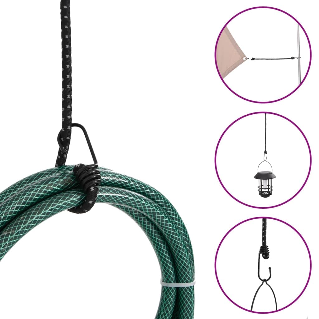 Homgoday Lot de 50 tendeurs avec bandes réfléchissantes et crochets - 88 cm - Pour sécuriser les bâches, bagages, tentes, vélos, meubles de jardin, couvercles de poubelle à roulettes