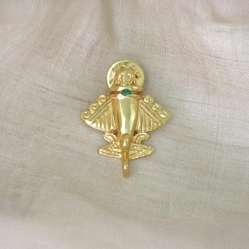 Image of Colombian Emerald & Multi-Material Options | Quimbaya Flyer Lapel Pin | Ancient Alien Golden Jets Collection