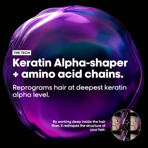 Image of L'Oreal Professionnel Keratin Alpha Sleek Hair Mask for Frizz Control and smoothness | 84% Less frizz, 5X Instant smoothness |Nourishing & smoothing hair mask for damaged & frizzy hair |250 ml