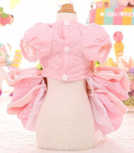 Marupet Elegant Princess Lace Flower Fairym Dress Silky Tutu With Bowknot For Small, Extra Small Dog Teddy, Pug, Chihuahua, Shih Tzu, Yorkshire Terriers Pink Xl #TOP2