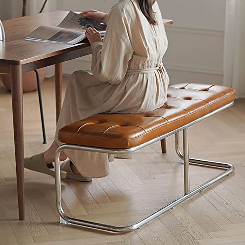 Banc à chaussures en cuir PU avec rangement et base en métal robuste