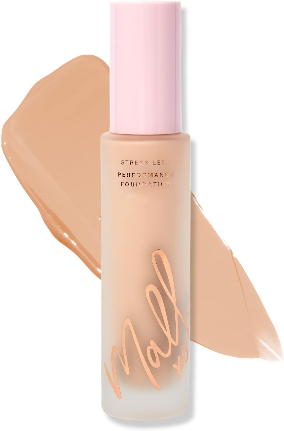 Mally Beauty Stress Less Performance Foundation - Beige - Buildable Medium to Full Coverage - Lightweight Foundation Liquid - Niacinamide Brightens and Hydrates Skin - Satin Finish