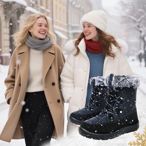 Women's Waterproof Winter Snow Boots Warm Insulation Outdoor Cold Weather Boot for Women Lightweight Fur Lined Non Slip2