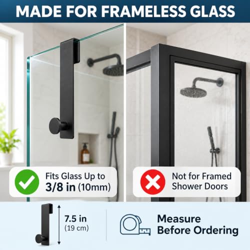 Fenas 7.5 Inch Shower Door Hooks, Towel Hooks for Frameless Glass Door - image 7