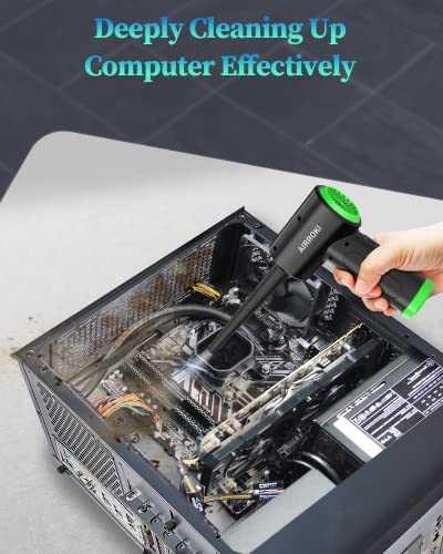 Airroki Compressed Air Duster - Electric Air Duster For Computers, 51000Rpm 3 Speeds Powerful Cordless Air Duster, 6000Mah Rechargeable Compressed Air For Computer Keyboard Cleaning #TOP2