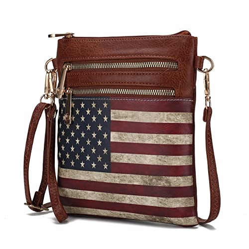 Image of MKFCollection Women's Chocolate Crossbody Handbag