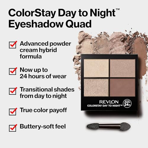 Image of REVLON ColorStay Day to Night Eye Shadow Palette - Long-Lasting, Blendable Shades for All-Day Wear (Pretty)