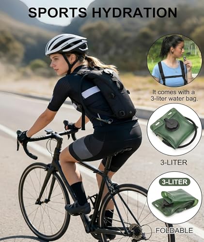 Image of 3L Tactical Hydration Backpack with Pre-Installed Removable Water Bladder, Hydration Bag, Ergonomic Lightweight Design for Hiking, Cycling, Outdoor Adventures