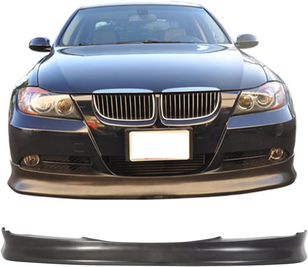 Front Bumper Lip Compatible with 2005-2008 BMW E90, IK Style Unpainted PU Front Lip Finisher Under Chin Spoiler Add On by IKON MOTORSPORTS, 2006 2007