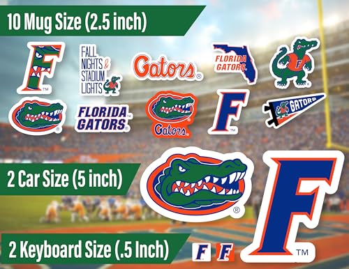 Image of Florida Gators Stickers & Decals 14 Pc Set, UF Car & Water Bottle