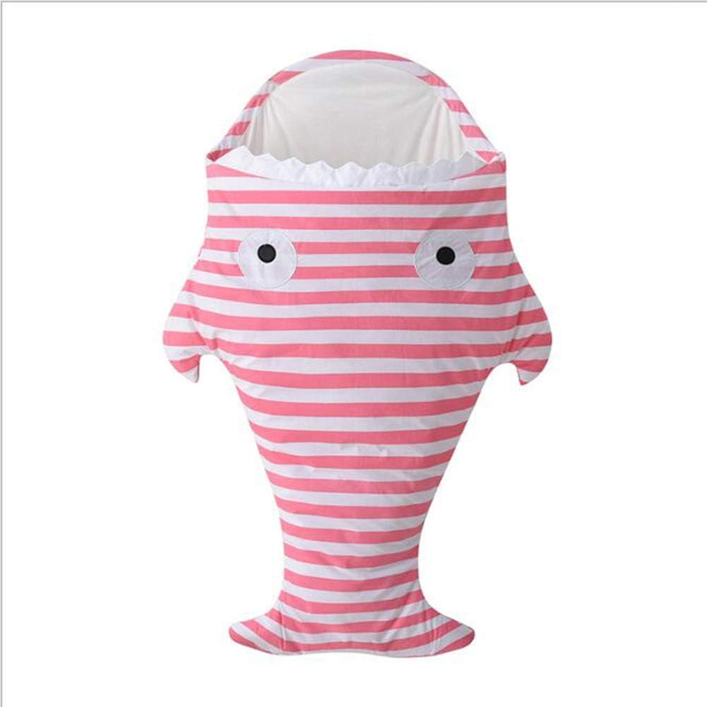 Baby Sleeping Bag Soft and Comfortable Unisex Sleeping Shark Shape Sleeping Bag Anti-Kick Blanket with Side Zipper Soft and Comfortable Winter Warm Pink 105cm (Blue 105cm)