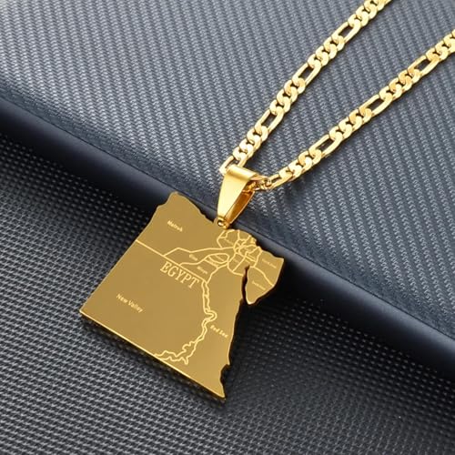 Pendentif Égypte en finition dorée collier mixte haute qualité - 4