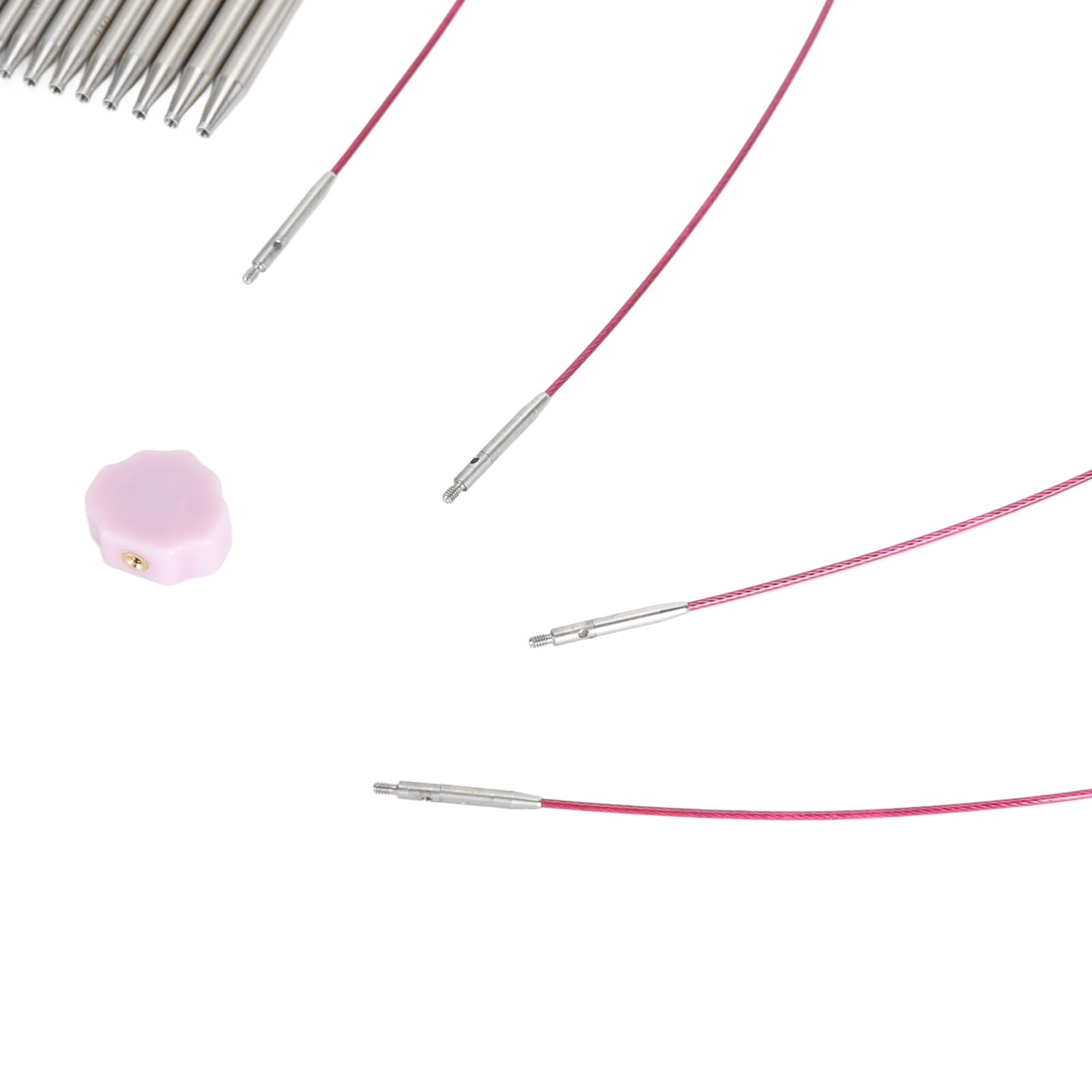 Juego de Agujas de Tejer Circulares, Agujas de Tejer de Acero Inoxidable, Aguja de Tejer Redonda con Estuche para Tejer a Mano con Accesorios de Tejer(2,2 Mm-4,5 mm)