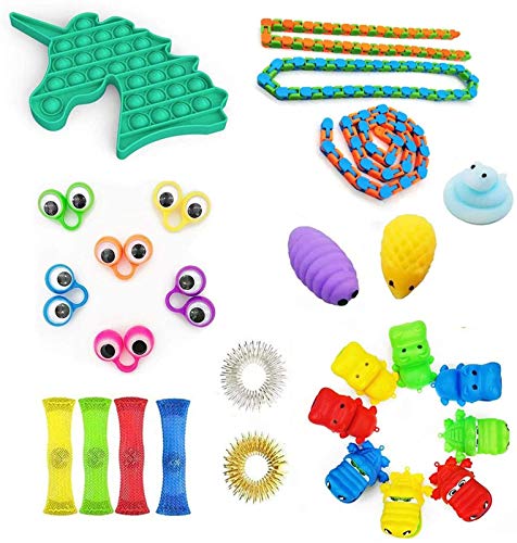 ZSViVi Conjunto de Juguetes de Gadgets sensoriales, Conjunto de Juguetes sensoriales, 22pcs Alivio de estrés y Juguete de ansiedad para niños y Adultos, Juguetes Especiales para Fiestas de cumpleaños Cover