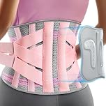 Rakiie Back Support Belt for Women, 9X Support Back Brace for Lower Back Pain, Ergonomic Back Support Brace with 3D Silicone Pad for Sciatica Scoliosis, Pink Size XXL (Waist: 110-133CM)
