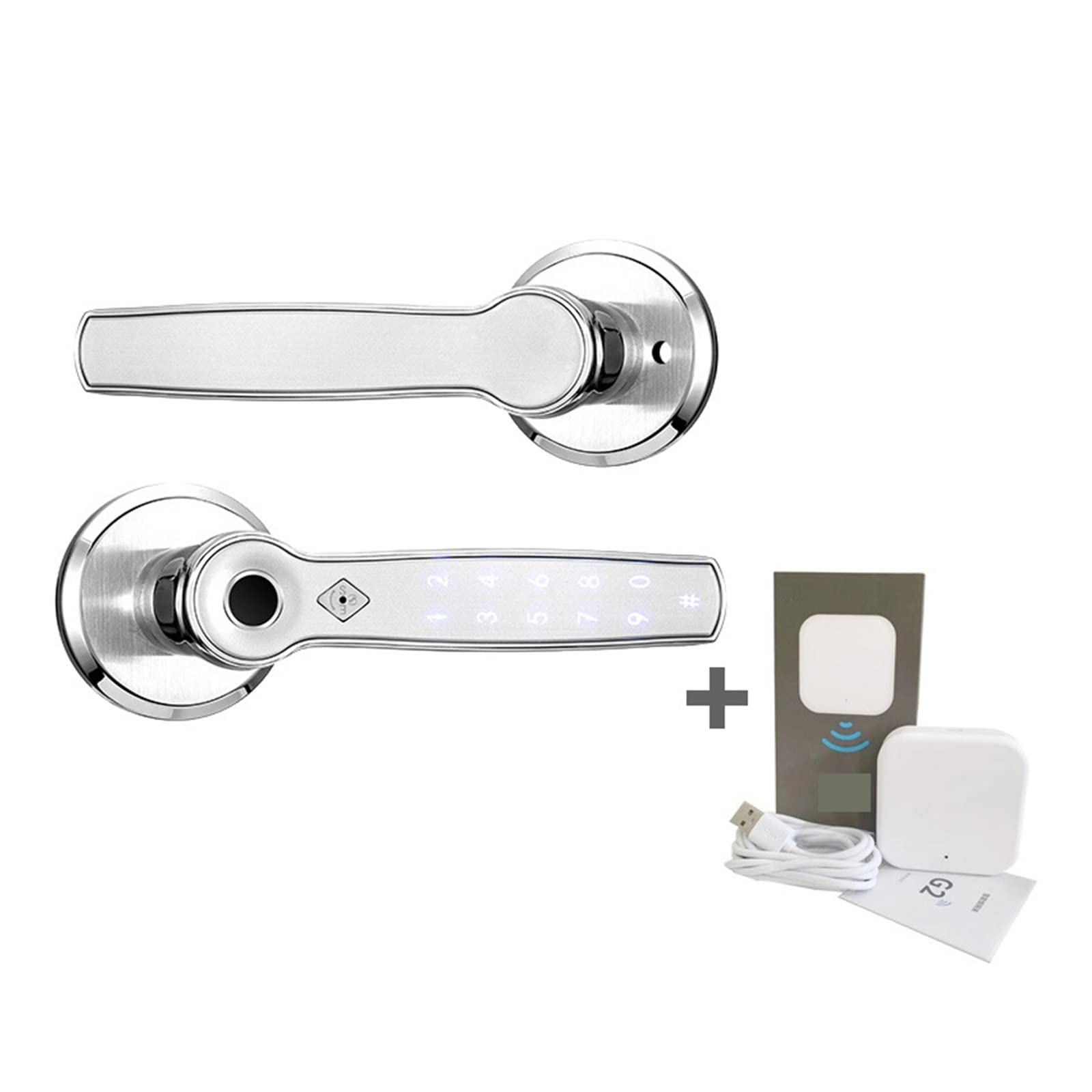 Serrure connectée TTLOCK Silver avec passerelle Gateway pour contrôle vocal et empreinte
