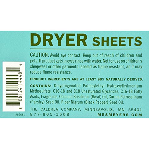 Mrs. Meyer'S Dryer Sheets - Basil - 80 Sheets image 4