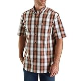 Carhartt Men's Essential Plaid Button Down Short Sleeve Shirt, 220-Sequoia, Medium