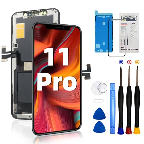 Questo schermo di alta qualità e lo schermo in vetro del digitalizzatore assemblato sono solo per iPhone 11 Pro (5,8 pollici) (Modello A2160, A2217, A2215), NON per iPhone 11 e iPhone 11 Pro Max. Si prega di confermare il modello del telefono prima dell'acquisto