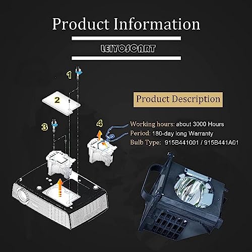 image for LEIYOSGART 915B403001 /915B403A01 DLP Replacement Lamp Bulb with Housi