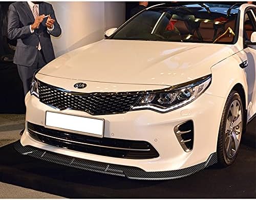 3PCS Front Bumper Lip Kit fit for compatible with 2016-2018 Kia Optima SX/SXL/S, STP-Style Splitter Trim Protection Spoiler, Air-Dam-Chin-Diffuser (Carbon Look)