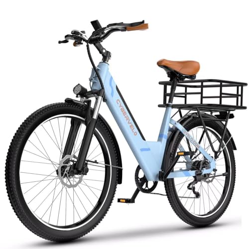 Cybervelo 1000 Peak Electric Bike for Adults,up 80 Miles Removable Battery Ebike, 26