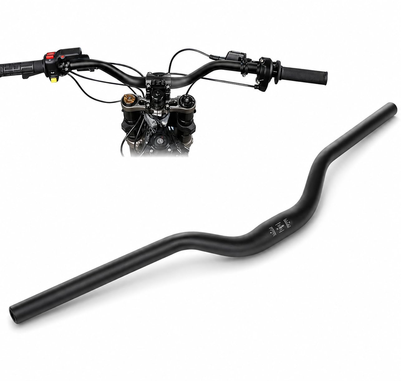 USTPO Electric Dirt Bike Handlebar for Surron Sur Ron Heighten 7/8" 22mm Handle Bar for Light Bee X/S Segway E-Ride Pro SS SR Talaria Sting XXX MX3/R MX4 Taparia Motorcycle,4MM Thickness CNC,Black