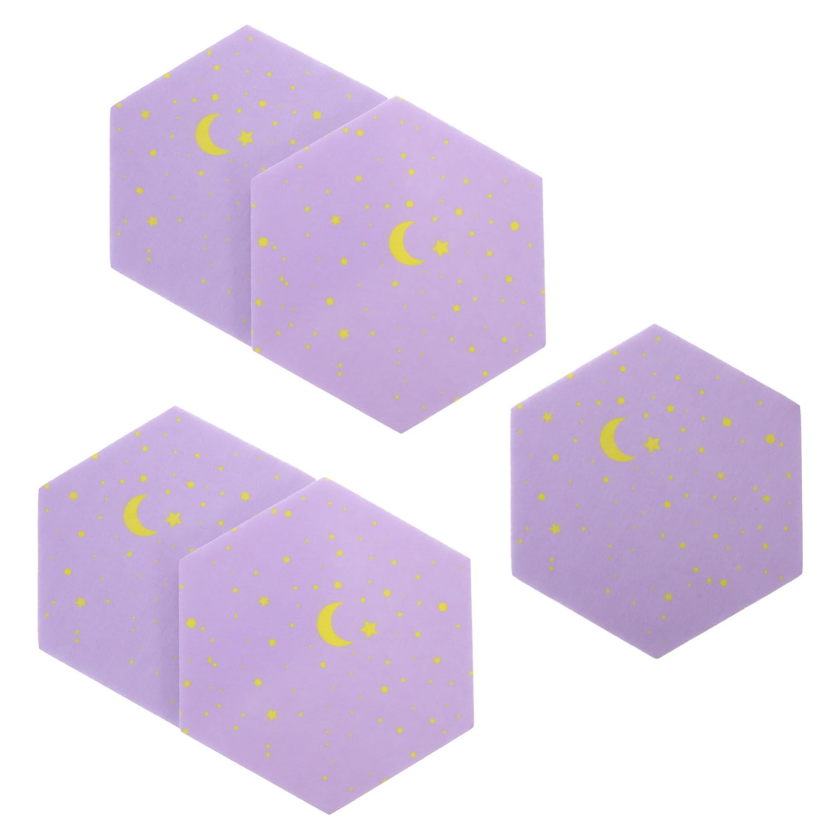 Homoyoyo 5pcs Hexagon Felt Bulletin Board Tiles for Message Memo Office Decor Vibrant Colors Soundproof Wall Mats Stylish Design for Home Classroom Use