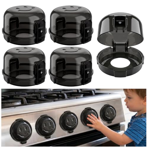 Image of Gas Stove Knob Safety Covers | Oven Lock Baby Proofing - Heat Resistant | Oven Knob Covers For Child Safety, Strong Adhesive, Easy Install, Easy Clean, Gas Lock, Kitchen Baby&Child Proofing, Pet Safe