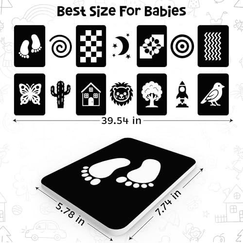 Image of SPARTAN KIDS High Contrast Flash Cards for Newborn 0-12 Months | Black & White Baby Sensory Toys | 14 Patterns