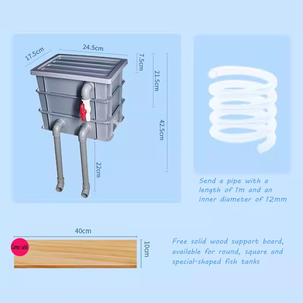Caja de filtro de acuario, sistema externo de circulación de agua para estanques de peces, caja de filtro para limpieza y circulación eficiente del agua en peceras y estanques