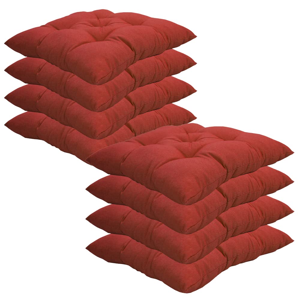 NYVI Stoelkussen 40x40 cm ComfySeat blauw wit geruit set van 4
