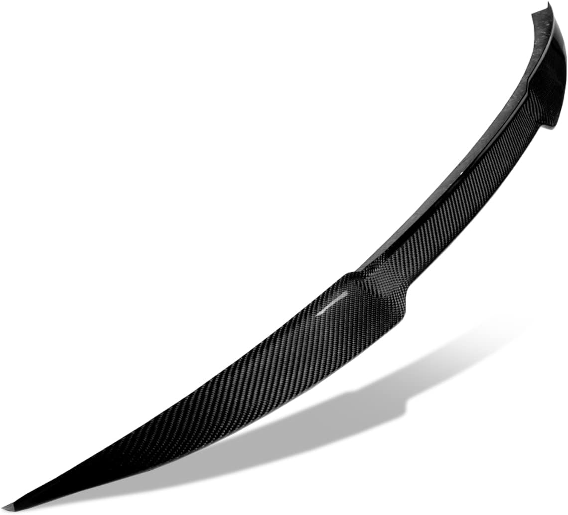 Auto Dynasty V-Style Rear Car Trunk Lid Spoiler Compatible with Audi A5 / A5 Quattro S5 Coupe 2017-2021, Glossy Black, Carbon Fiber