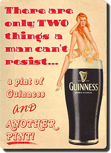 Reproduction of Vintage Guinness with Sexy Woman on The Glass Ad on 5