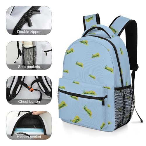 Cute Caterpillar Funny Backpack Casual Daypack Lightweight Shoulders Bag for Men Women Cute Print4