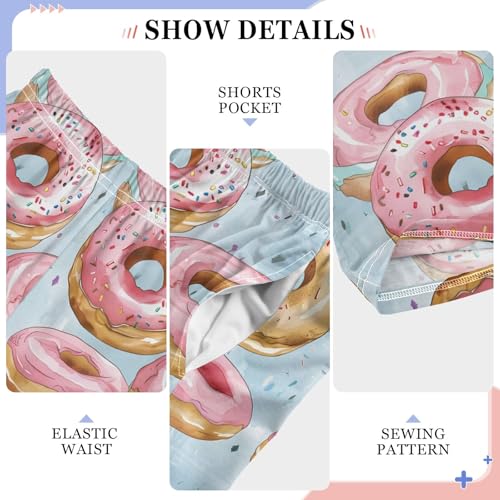 Delicious Cartoon Doughnut Cute Pajama Pants, Soft Sleepwear Lounge Pants Pajama Pj Bottoms for 6-14 Years4