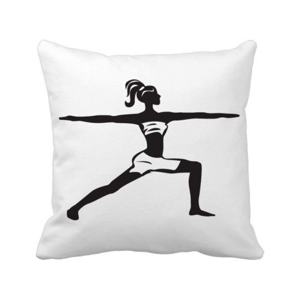 Housse de coussin carrée silhouette yoga sport maison canapé 45cm