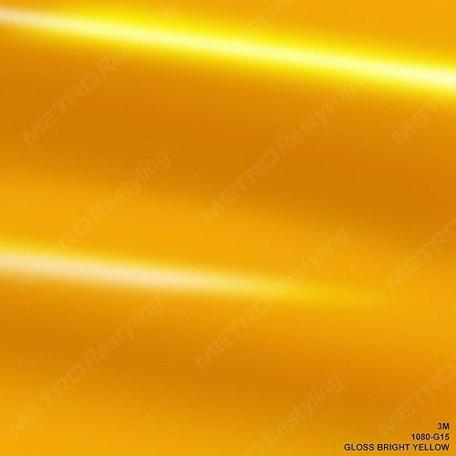 3M 1080 G15 - Película de vinilo, color amarillo brillante satinado, para cubrir autos., Amarillo Brillante