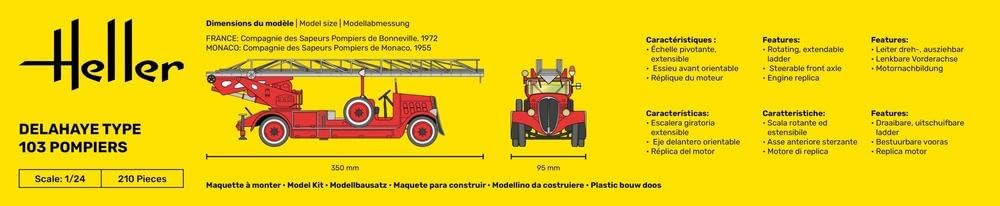 Heller - 80780 - Maquette - Camion de Pompier Delahaye Type 103 - Bonneville