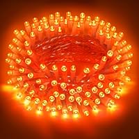 FFZZKJ Fairy Lights Battery Operated Waterproof String Lights with Timer 3M 30 LED Lights Battery Powered Outdoor Indoor for Christmas Decorations, Bedroom, Door, Window, Terrace, Party, Orange