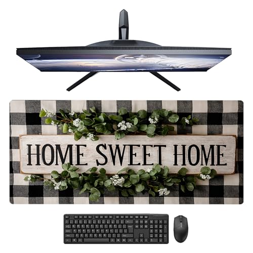 Image of Nuxovilar Professional Large Mouse Pad 11.8x31.4 Inch Polyester Desk Mat for Office Living Room Rustic Decor - Home Sweet Home