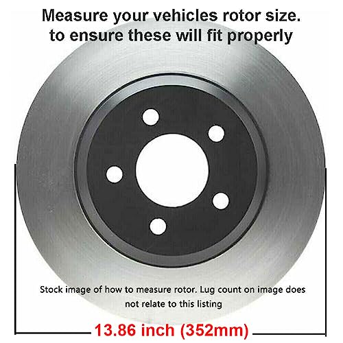 Image of Detroit Axle - Brakes Kit for Ford Explorer Taurus Flex Police Interceptor Utlity Sedan Special Service Police Sedan Lincoln MKT MKS, Brake Rotors Brake Pads Replacement: 13.86 in Front 13.58 in Rear