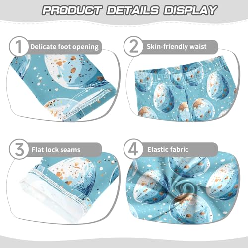 Watercolor Blue Egg Girls Leggings Athletic Pants Tights Stretch Bottom3