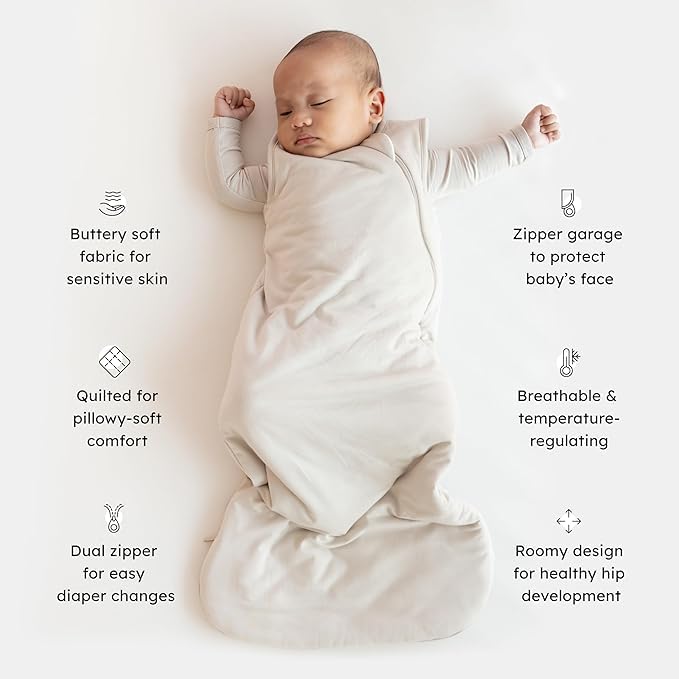 Image of KYTE BABY Sleep Bag 1.0 TOG, Rayon Made From Bamboo Wearable Blanket, Dual Zipper For Infants And Toddlers Nursery Essentials